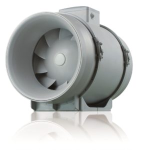 Axial supply at exhaust fan