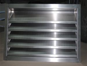 Metal louvered grille for ventilation