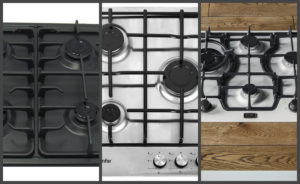 Gas hobs made of different materials