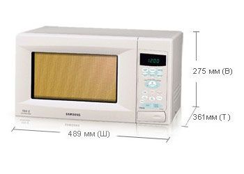 dimensiones del microondas