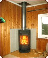 Installation of a stove with a chimney