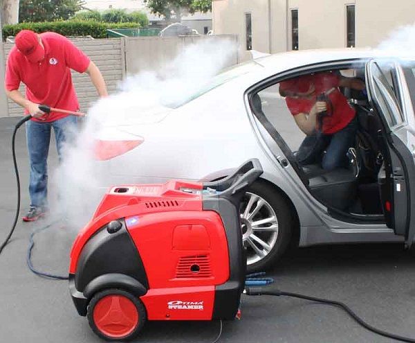 Industrial steam generator, cleaning car interiors