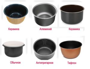 Bowls for multicookers made of different materials