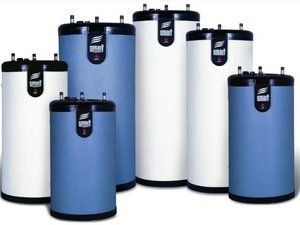 Indirect heating water heaters of different sizes