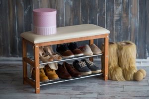 Banquette from a shoe rack