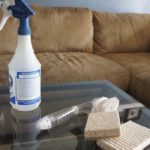 How to remove green stains from sofa leather