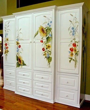 Decoupage for cabinet decoration.