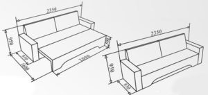 Sofa book dimensions