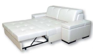 Sofa with roll-out mechanism