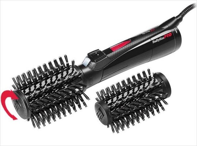 Hair dryer brush with rotating attachment