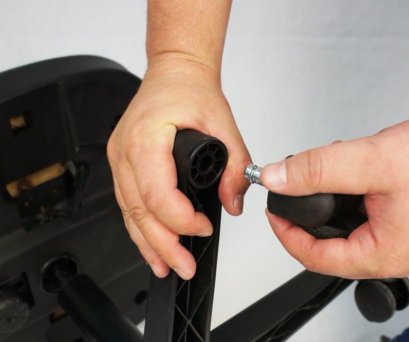 How to remove wheels from an office chair.