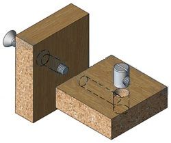 Fijación del estante con tornillos.