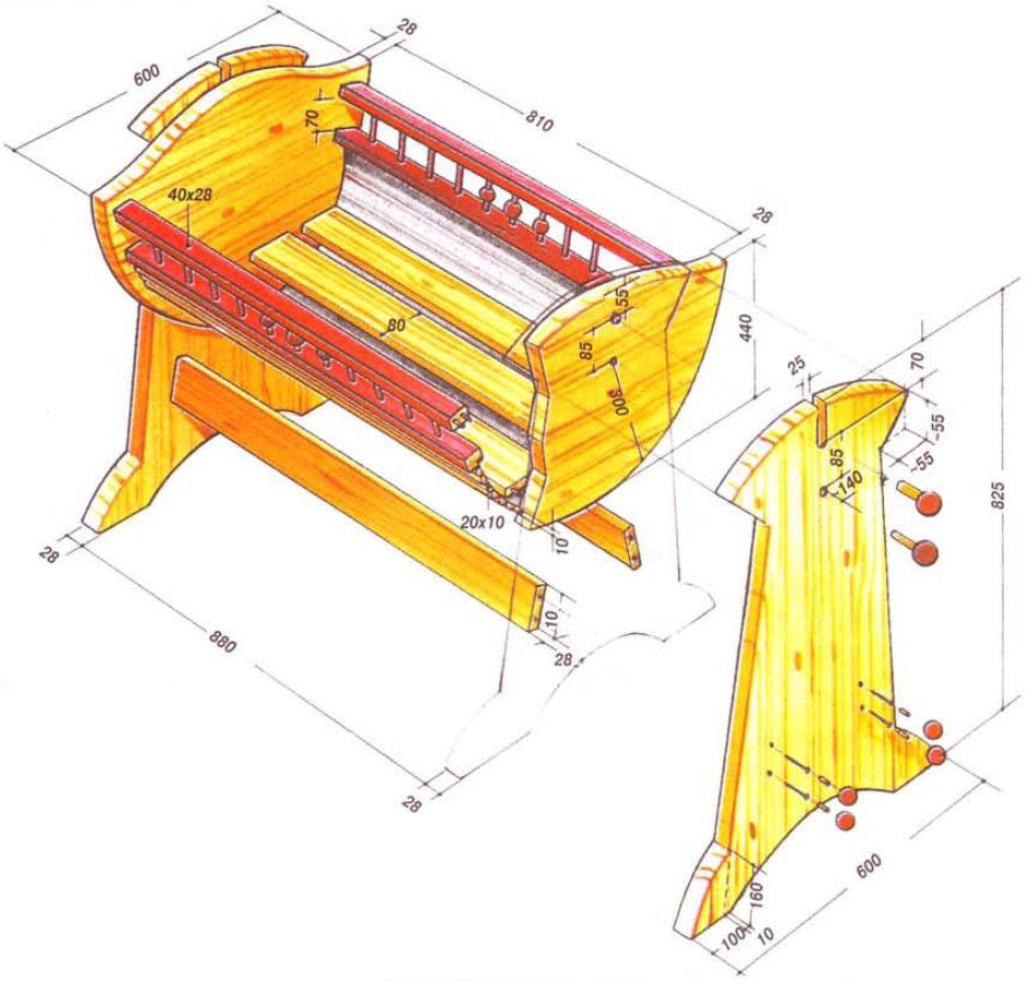 Cama mecedora de bricolaje.