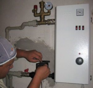 Electric boiler installation