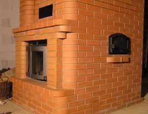 Brick sauna stove.