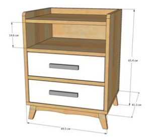 Dimensões da mesa de cabeceira