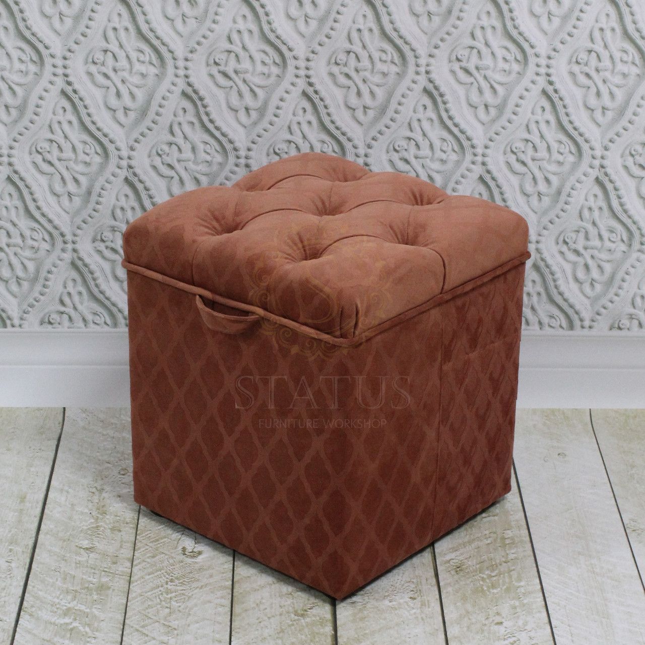 Pouf with storage box