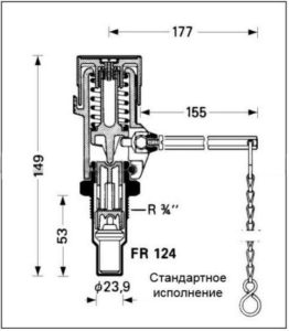 Huzatszabályozó szilárd tüzelésű kazánokhoz - diagram