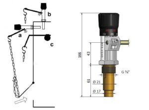 Regolatore di tiraggio per caldaie a combustibile solido - schema