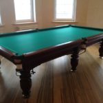 A pool table.