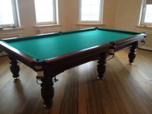 A pool table.