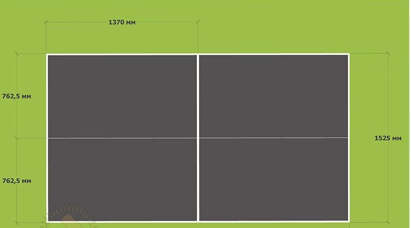 Abmessungen des Tennistisches