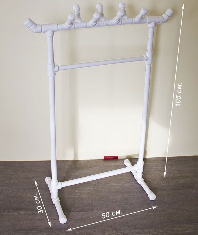 Option for hangers made of PVC pipes.