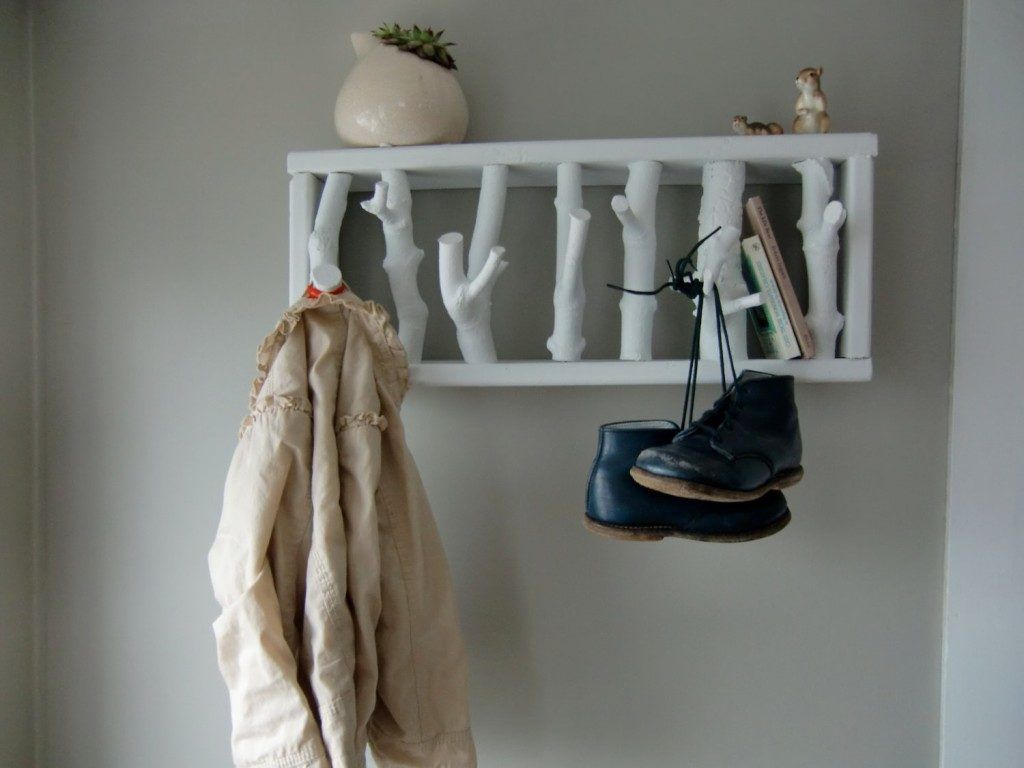 DIY hanger option for the hallway.