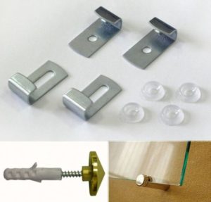 Types of mirror fastenings to cabinet doors.