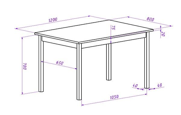 drawing for creating a wooden table