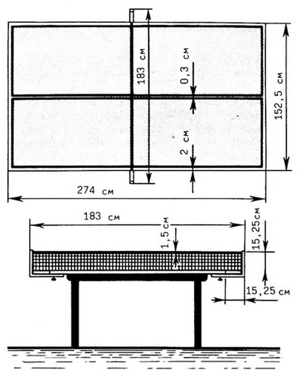 drawing for a tennis table