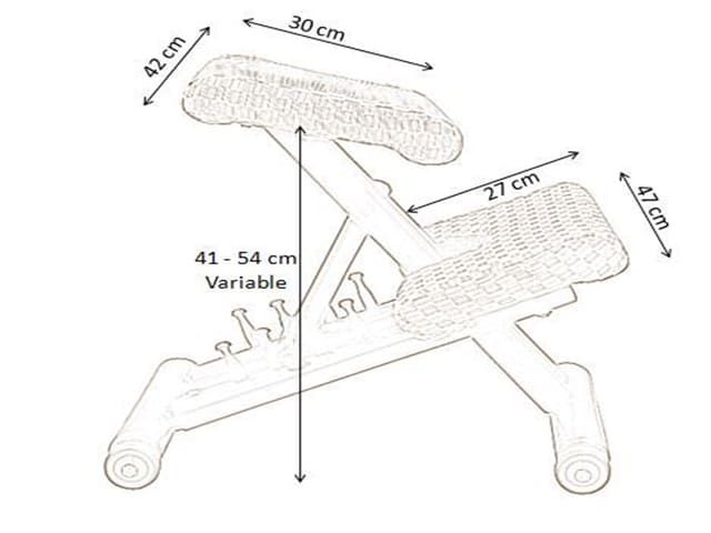 desen cu dimensiunile unui scaun în genunchi