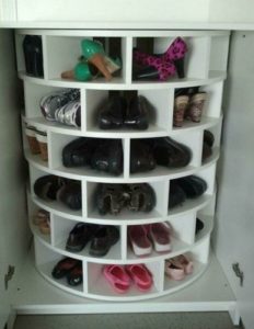 Shoe shelf in the dressing room