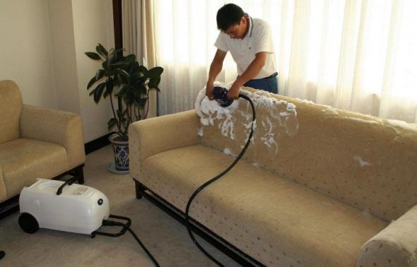 wet cleaning of the sofa