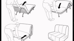 Disassemble the chair-bed