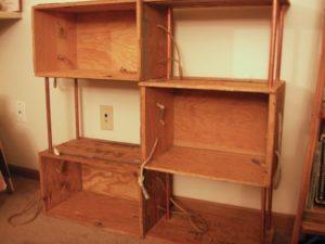 shelf made of wooden boxes