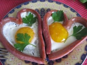 saucisses en forme de coeur