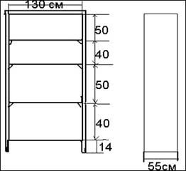 Ketinggian rak buku standard