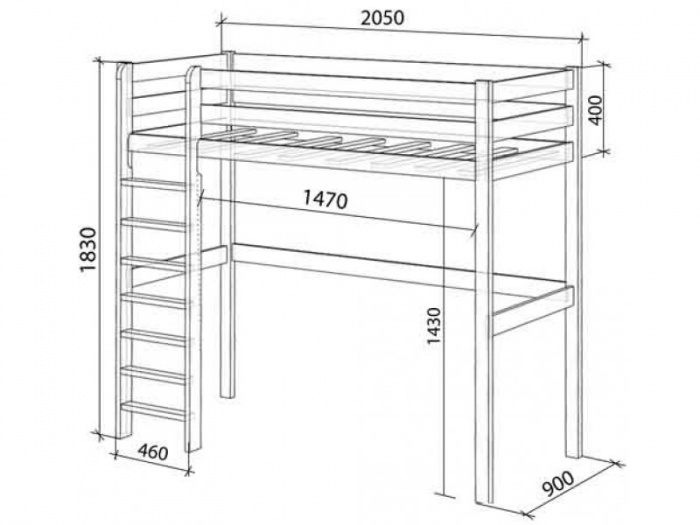 DIY loft postel kreslení.