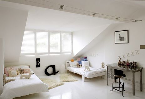 White linoleum in the nursery.