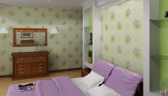 Papel pintado de papel para el dormitorio.