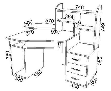 Pagguhit ng isang computer desk.