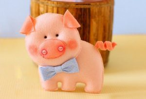 Jouet d'arbre de Noël en forme de cochon DIY.