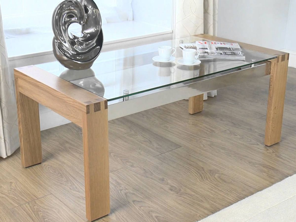 How to make a coffee table with a glass top.