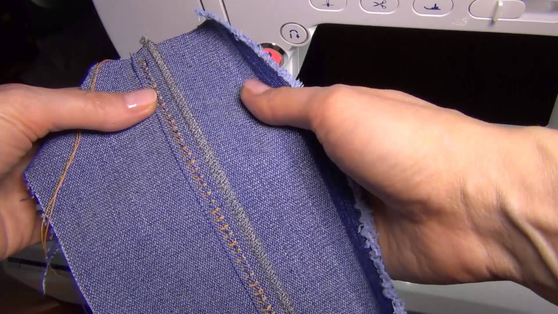 What kind of seams are obtained when using a double needle.