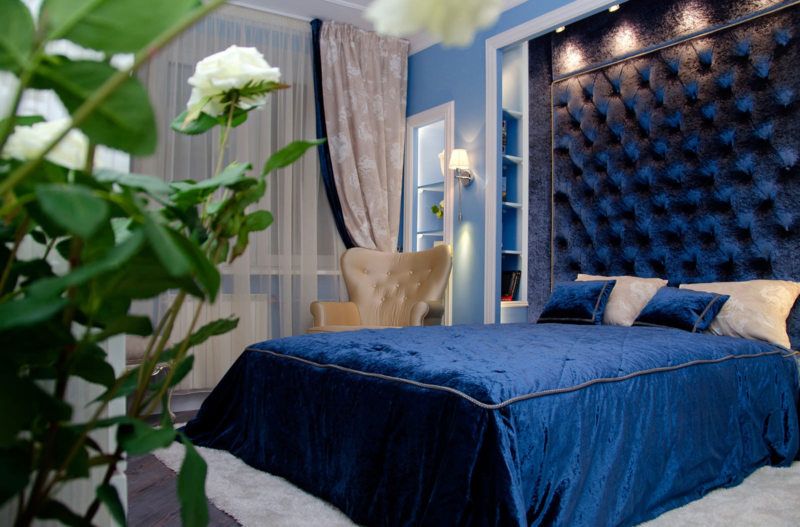 Blue bedroom.