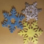 Snowflakes from laminate backing.