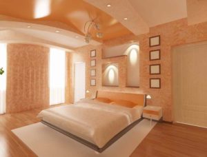 Bedroom in peach tones