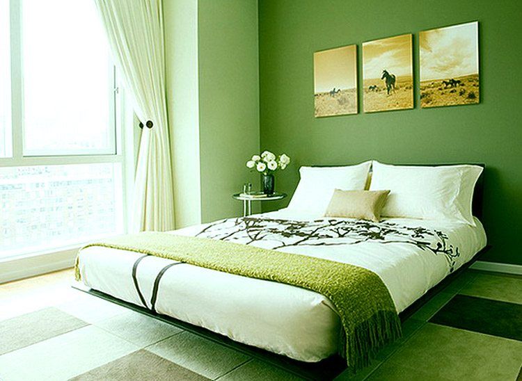 Chambre aux tons verts