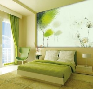 Chambre aux tons verts